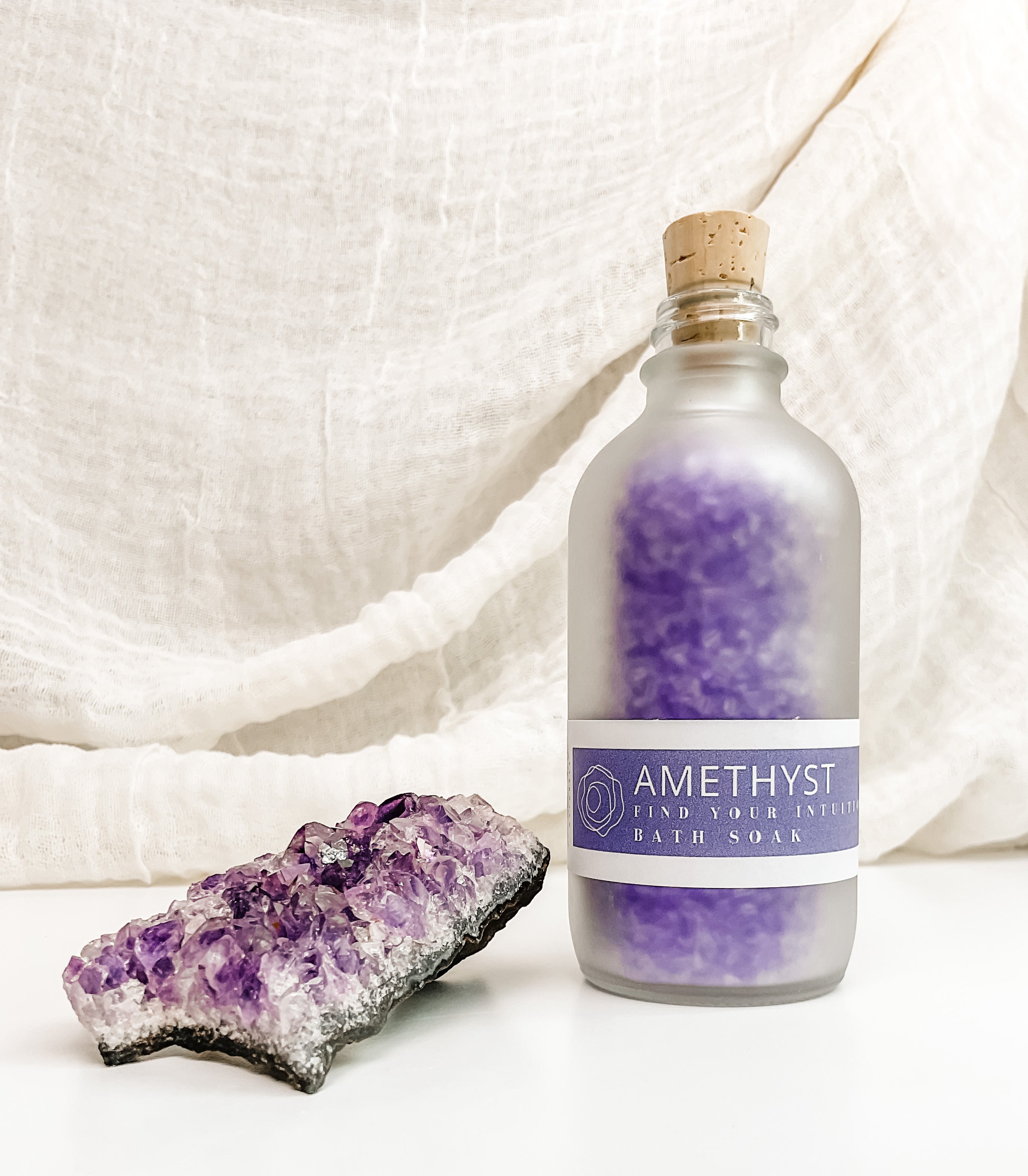 The Amethyst Intuition Crystal Bath Soak - Handmade with Natural Ingredients. Hidden Forest Naturals