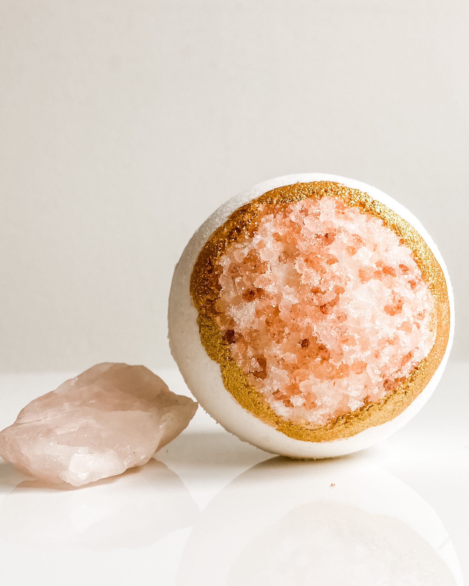 Rose Quartz Heart Bath Bomb - Handmade with Natural Ingredients. Hidden Forest Naturals