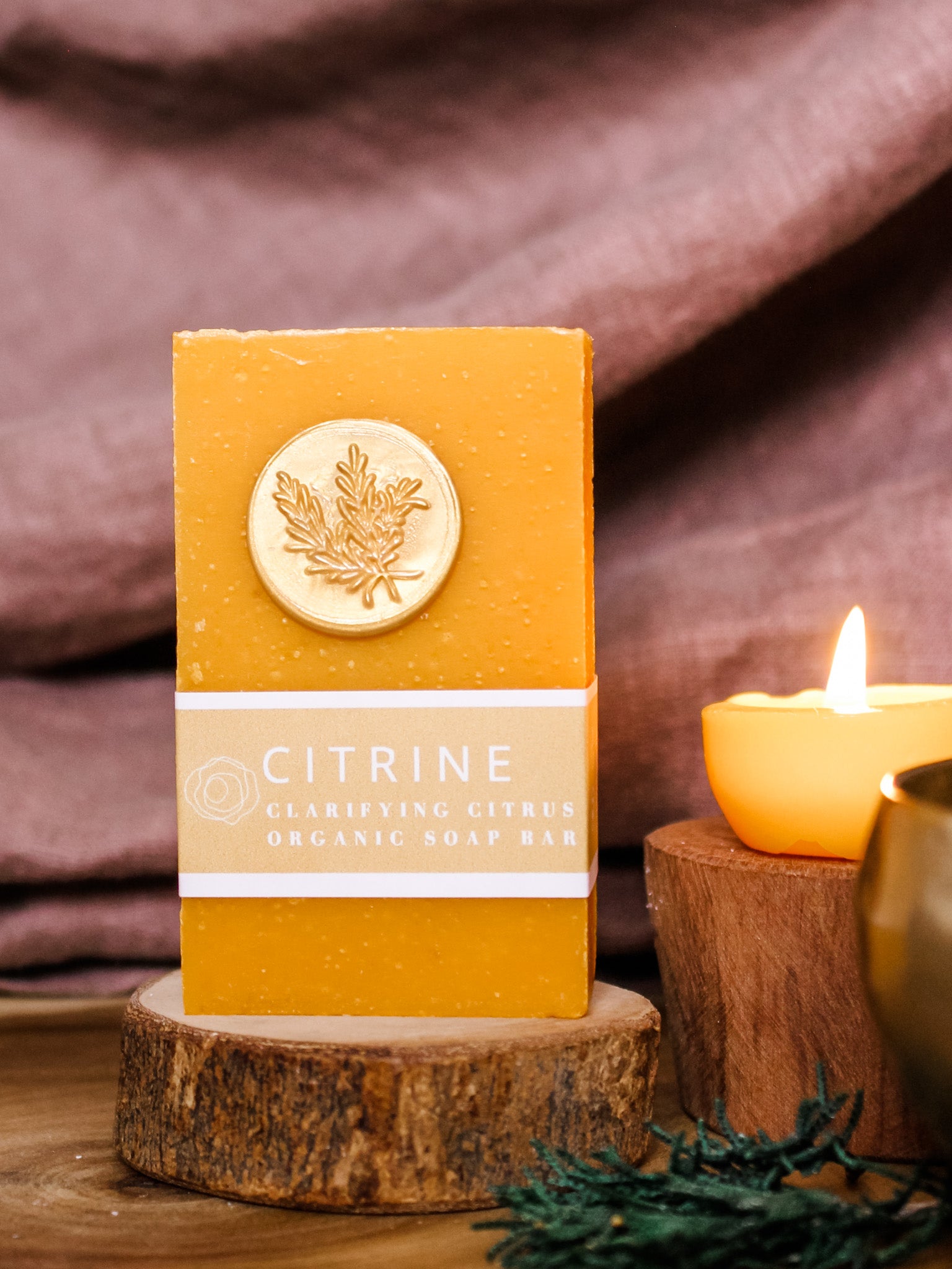 Citrine Clarifying Citrus Organic Bar Soap - Handmade with Natural Ingredients. Hidden Forest Naturals