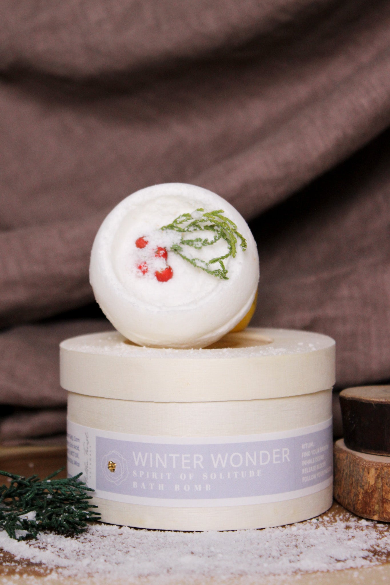 Winter Wonder Bath Bomb - Handmade with Natural Ingredients. Hidden Forest Naturals