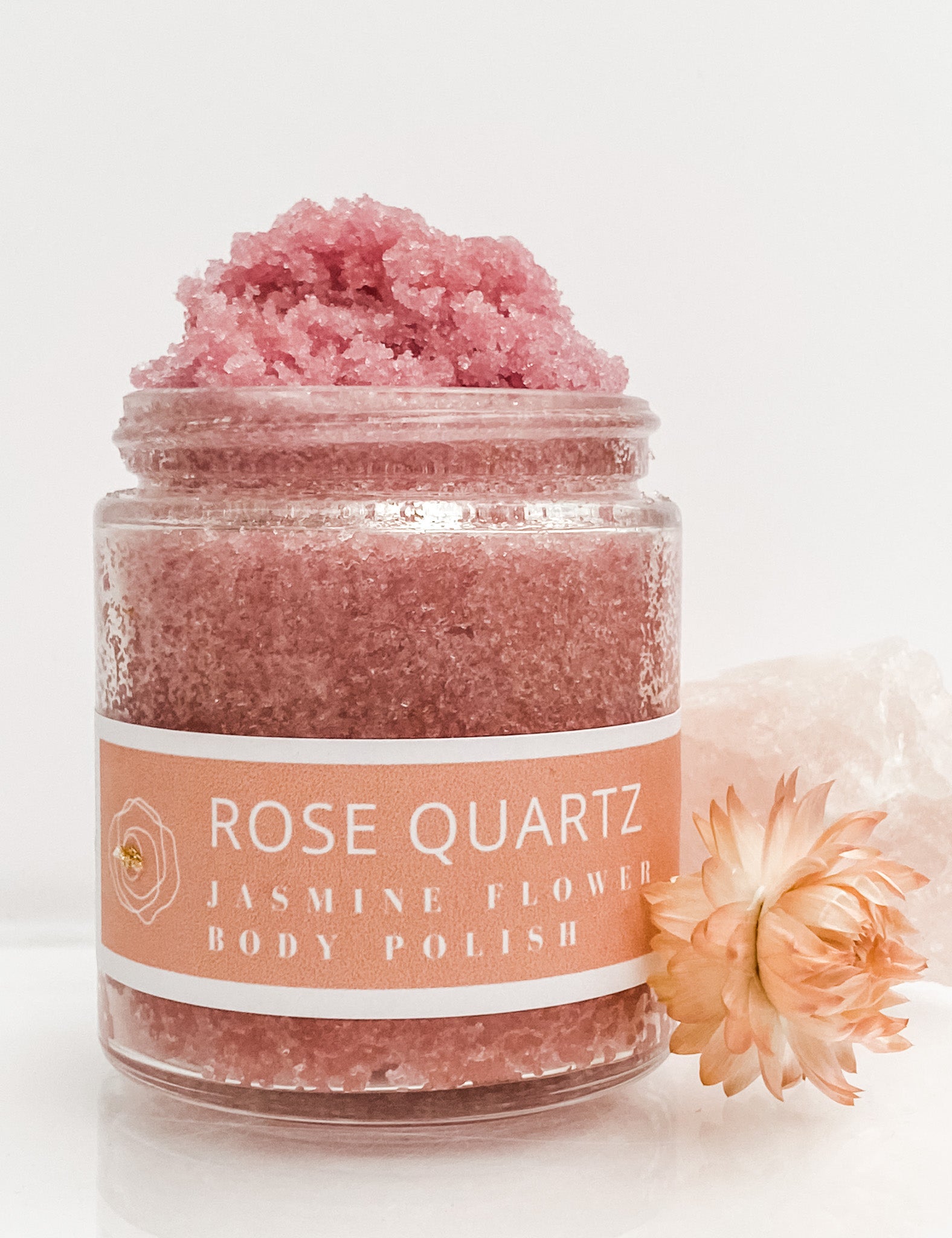 Rose Quartz Body Polish - Handmade with Natural Ingredients. Hidden Forest Naturals