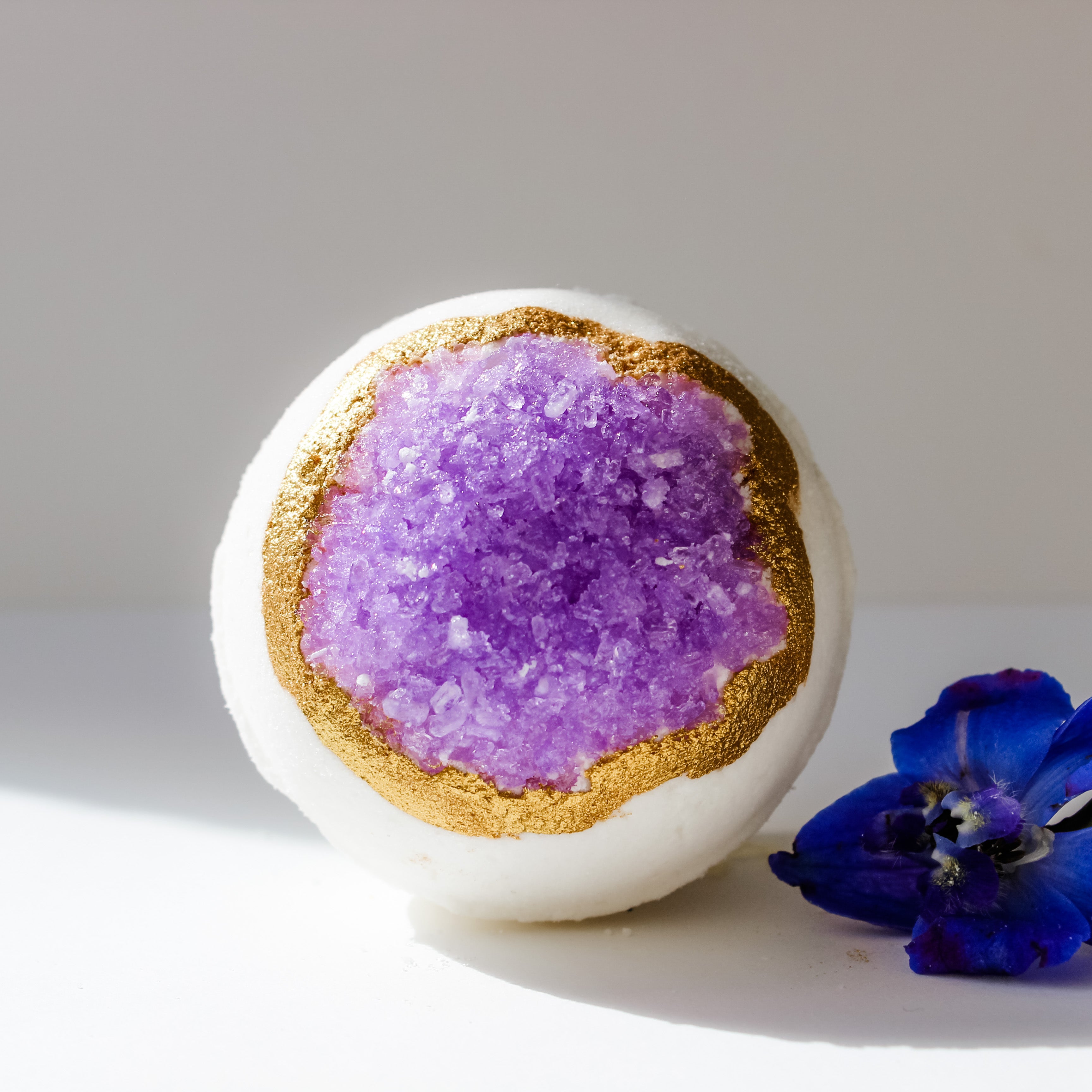 Amethyst Geode Bath Crystal Bomb - Handmade with Natural Ingredients. Hidden Forest Naturals